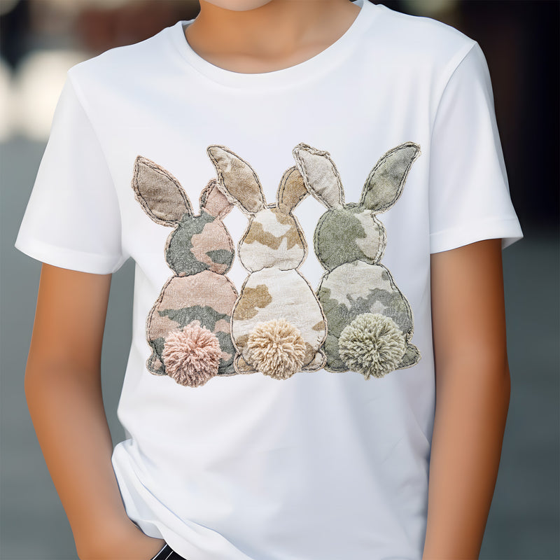 Triple Stitched Camo Bunnies - DTF Transfer