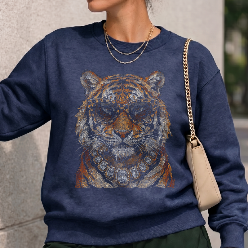Glam Tiger oil-paint brushstrokes - DTF Transfer