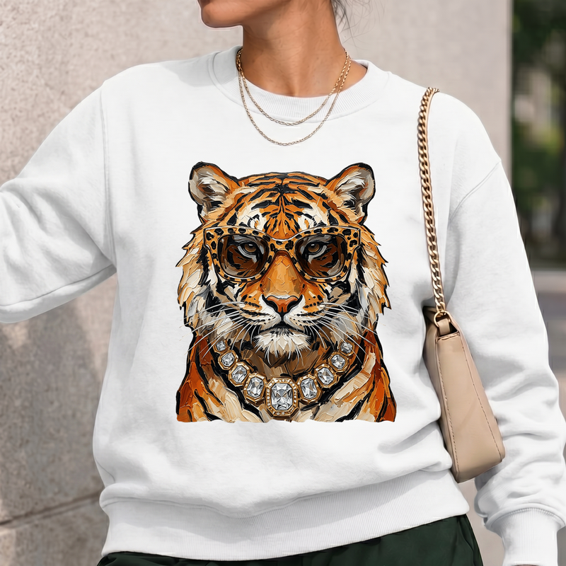 Glam Tiger oil-paint brushstrokes - DTF Transfer