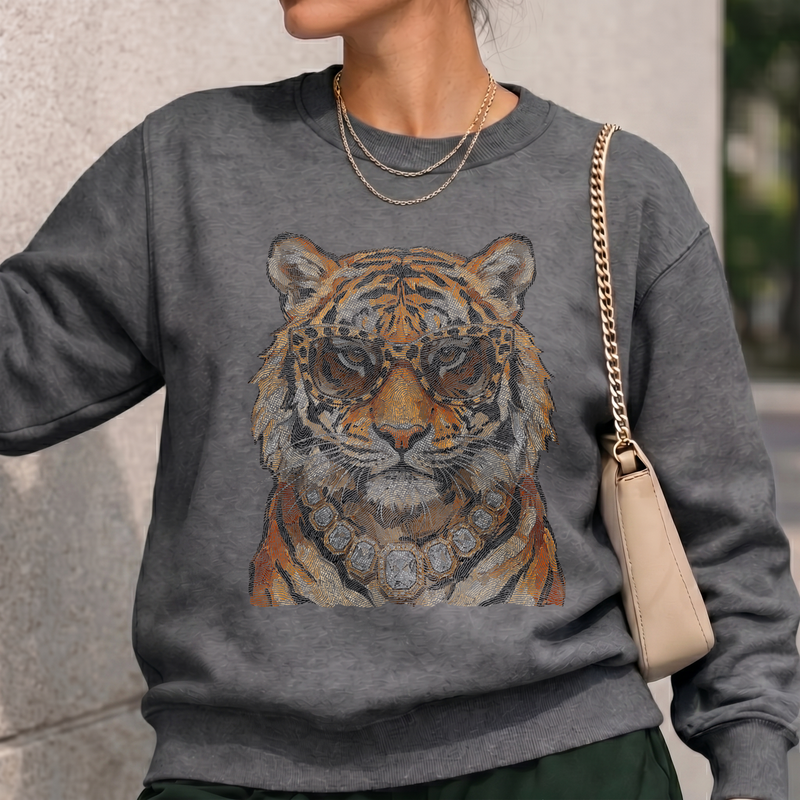 Glam Tiger oil-paint brushstrokes - DTF Transfer