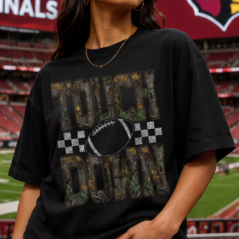 RealTree Wooded Camo & Grid Football - DTF Transfer