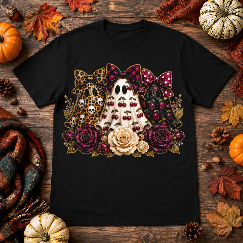 Triple Cherry & Leopard Bow Ghosts - DTF Transfer