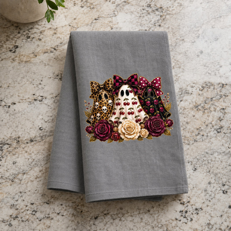 Triple Cherry & Leopard Bow Ghosts - DTF Transfer