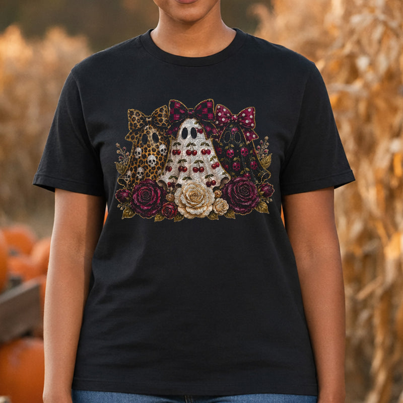 Triple Cherry & Leopard Bow Ghosts - DTF Transfer