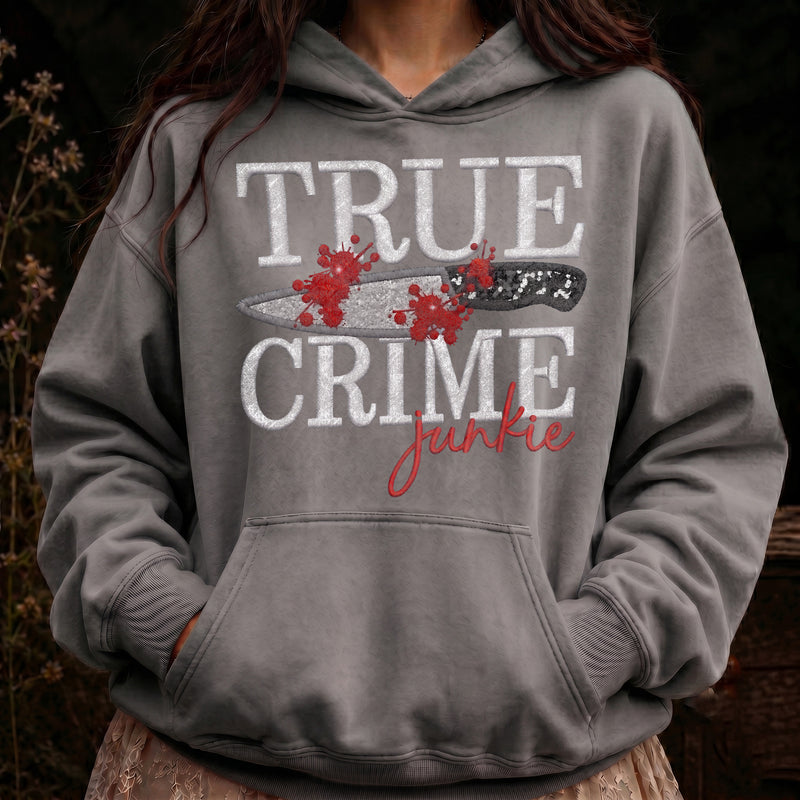 Faux Embroidery True Crime Junkie - DTF Transfer