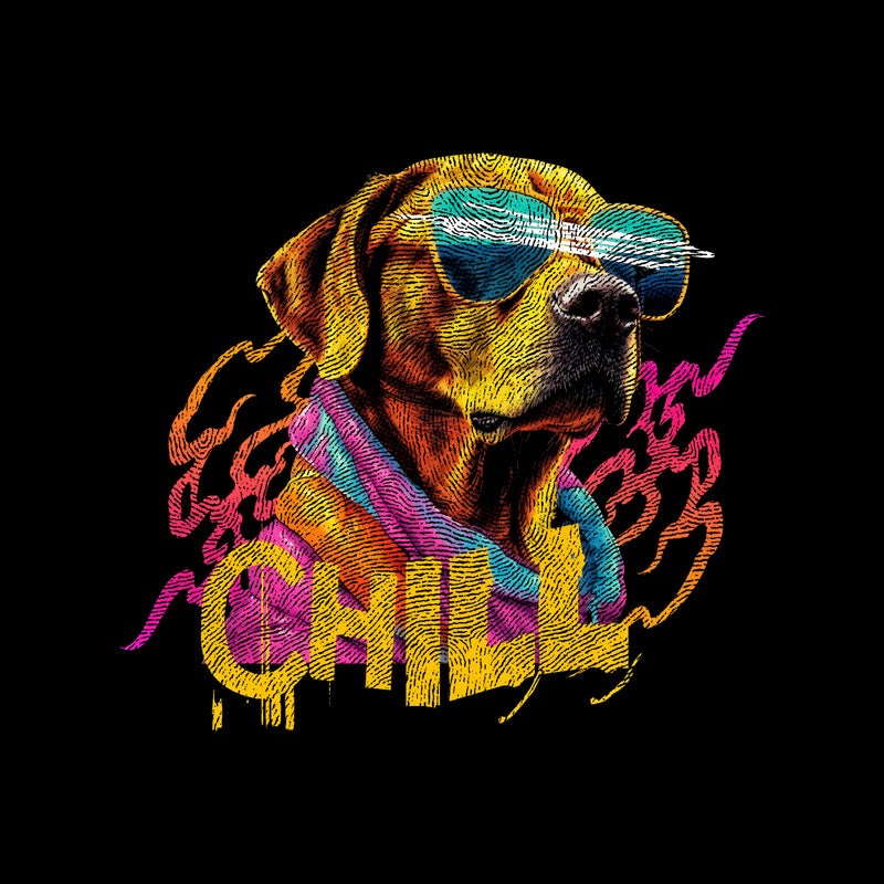 Neon Chill Dog - DTF Transfer