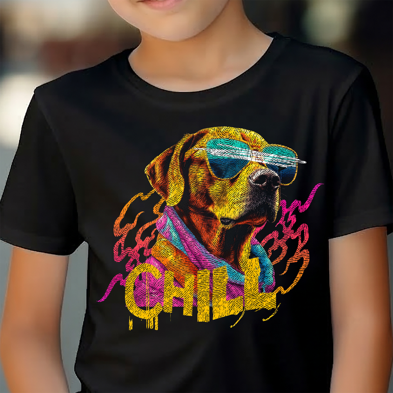 Neon Chill Dog - DTF Transfer