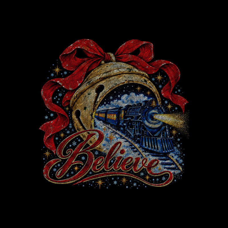 Believe Christmas Train & Jingle Bell - DTF Transfer