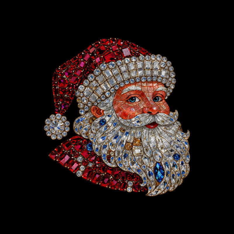 Classic Faux Gemstone Santa - DTF Transfer