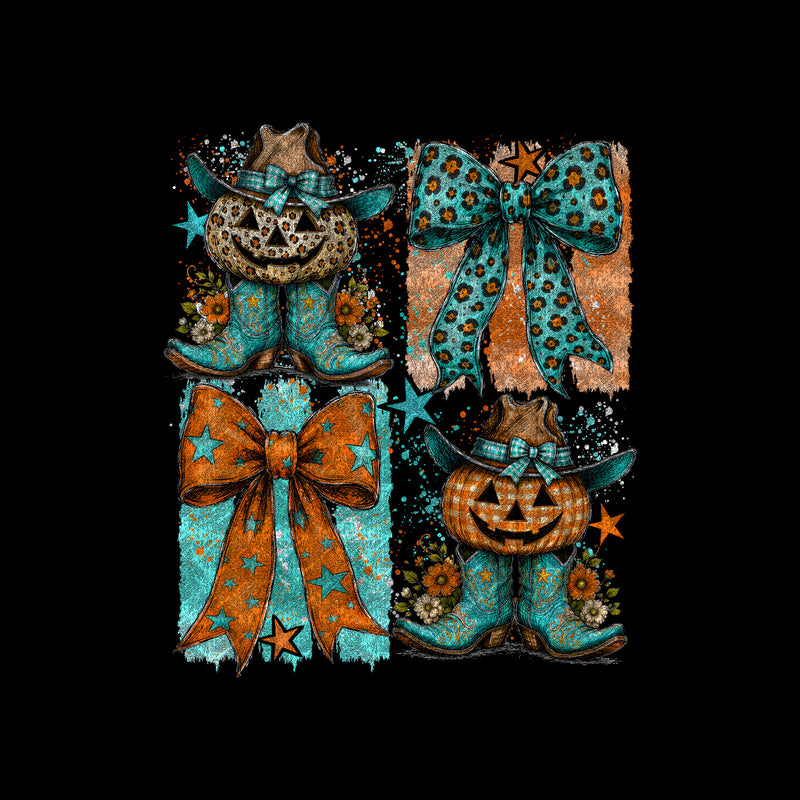 Fall Bows & Boots Western Collage - DTF Transfer