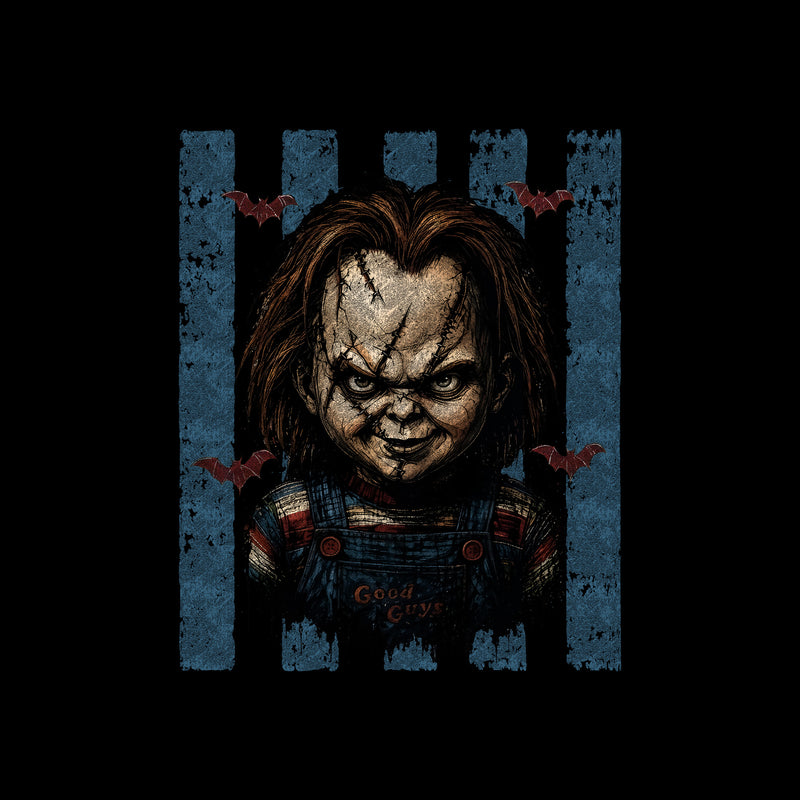 Striped With Bats - Chucky - DTF Transfer