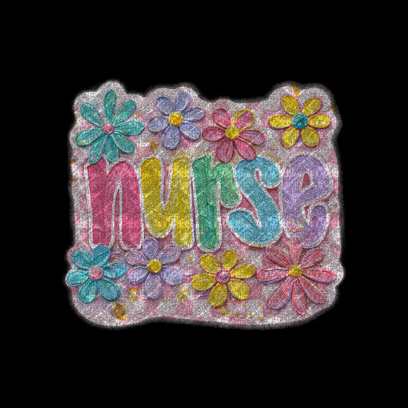 Faux Oil-Painted Floral Nurse - DTF Transfer