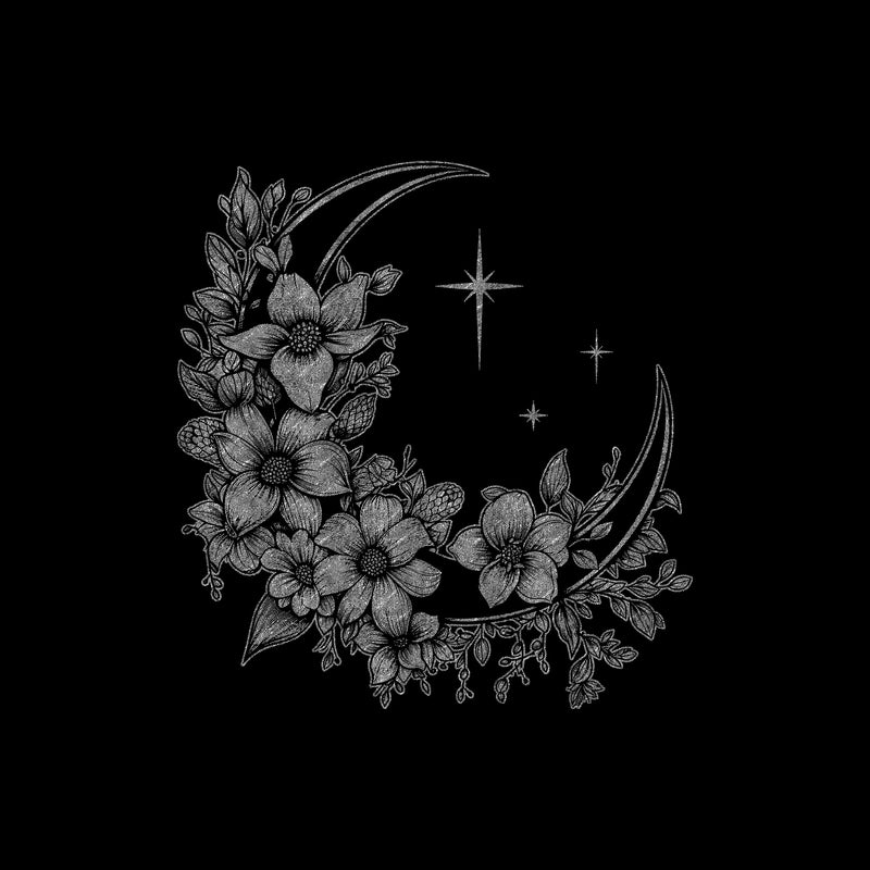 Botanical Crescent Moon - DTF Transfer