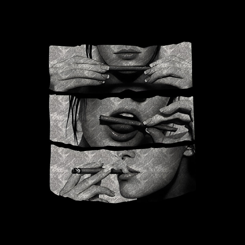 Roll, Lick, Smoke - Girl Rolling Blunt - DTF Transfer