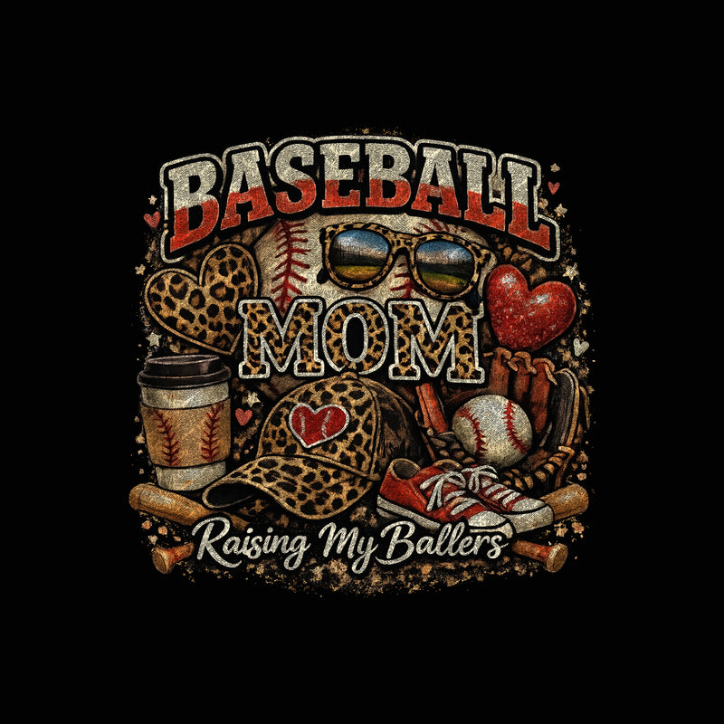 Ballpark Chic Leopard Baseball Mom - DTF Transfer