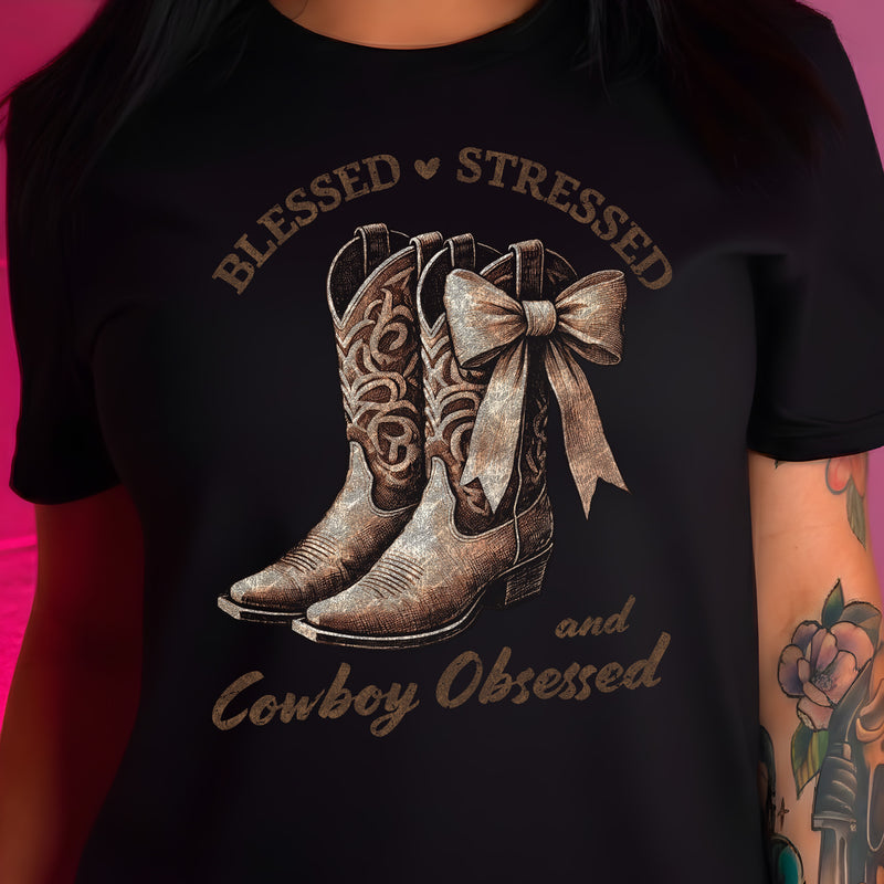 Blessed, Stressed & Cowboy Obsessed - DTF Transfer