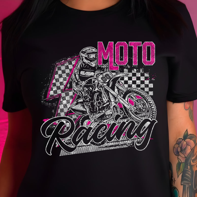 Electric Pink Moto Racing - DTF Transfer