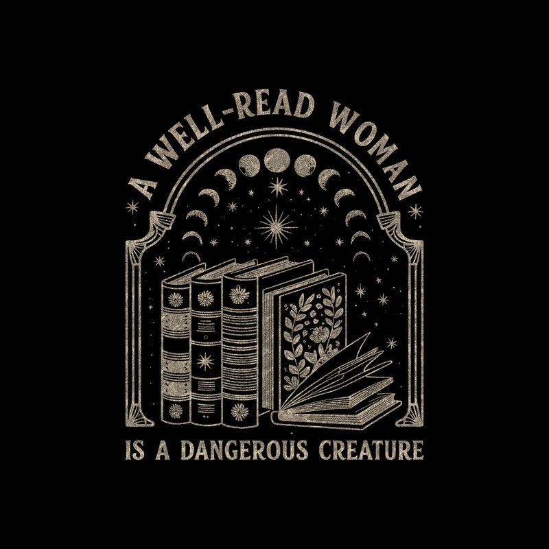 A Well-Read Woman Is A Dangerous Creature: Celestial Bookworm - DTF Transfer