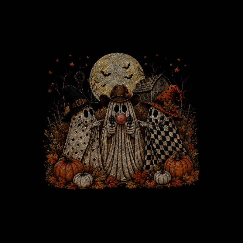 Western Cowboy & Witch Ghosts Standoff - DTF Transfer