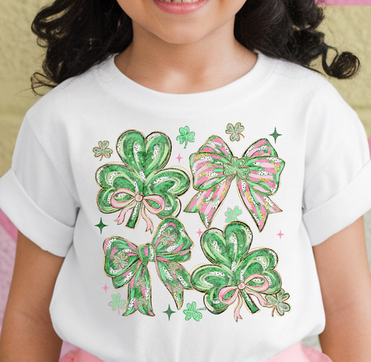 Brush Stroke Clovers And Bows - DTF Transfer