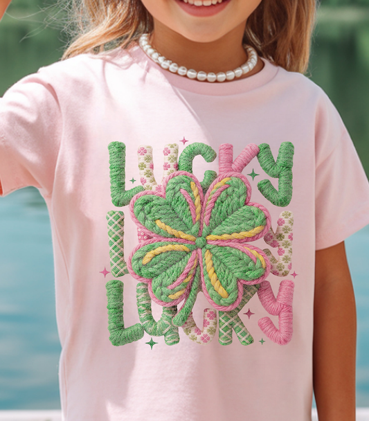 Faux Knit - Stacked Lucky - DTF Transfer