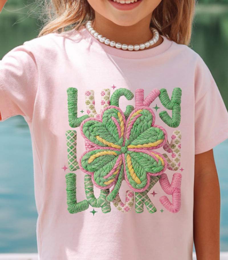 Faux Knit - Stacked Lucky - DTF Transfer