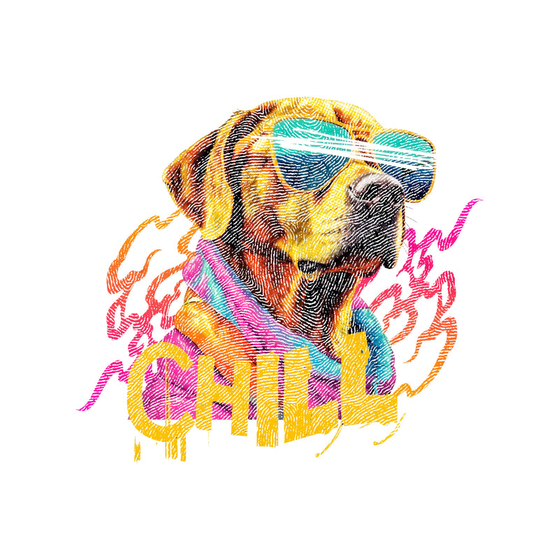 Neon Chill Dog - DTF Transfer