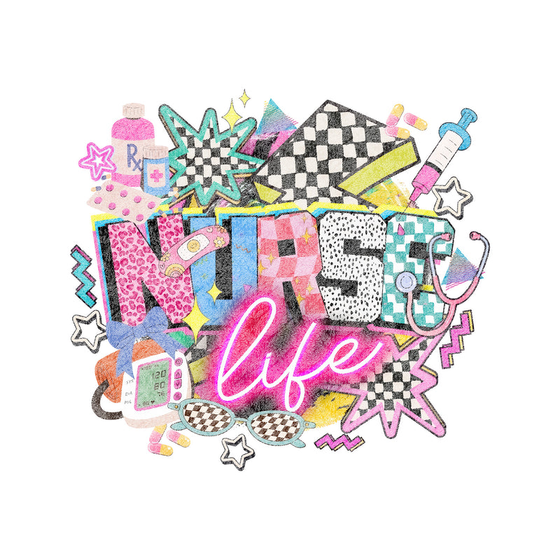 90s Vintage Retro Nurse Life - DTF Transfer