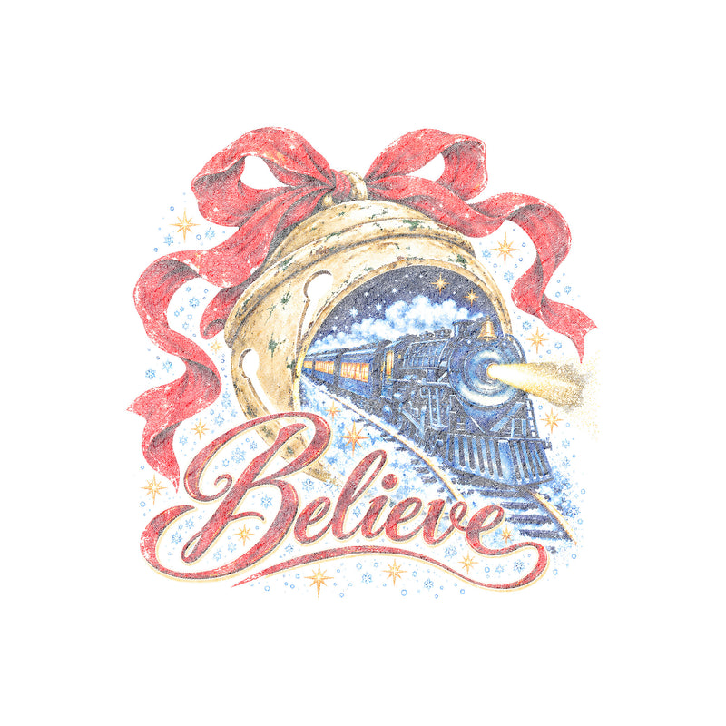 Believe Christmas Train & Jingle Bell - DTF Transfer