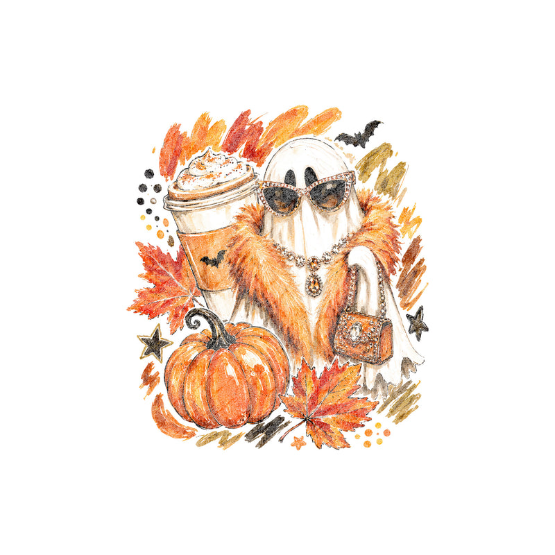 Boujee Autumn Ghost Glam Pumpkin Spice - DTF Transfer