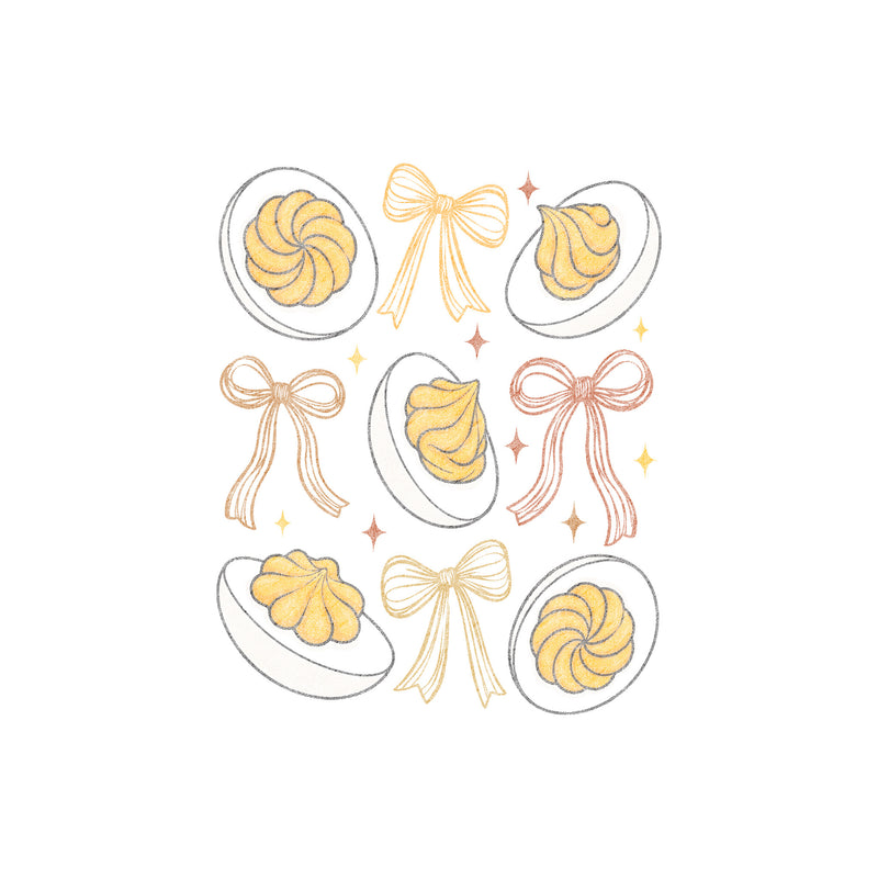 Deviled Eggs & Ribbon Bows Thanksgiving - DTF Transfer