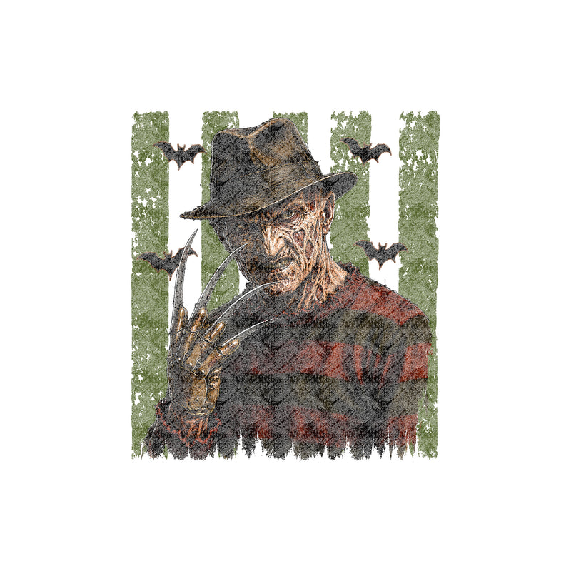 Striped With Bats: Freddy Krueger - DTF Transfer