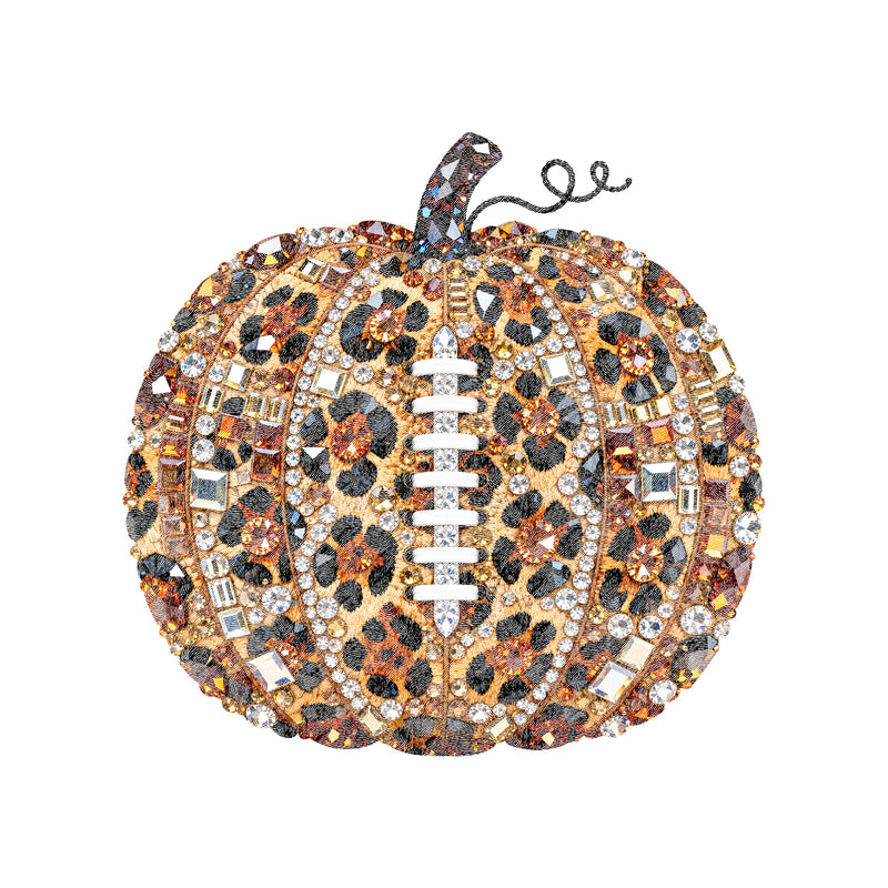 Faux Gemstone Leopard Football Pumpkin: Game Day - DTF Transfer