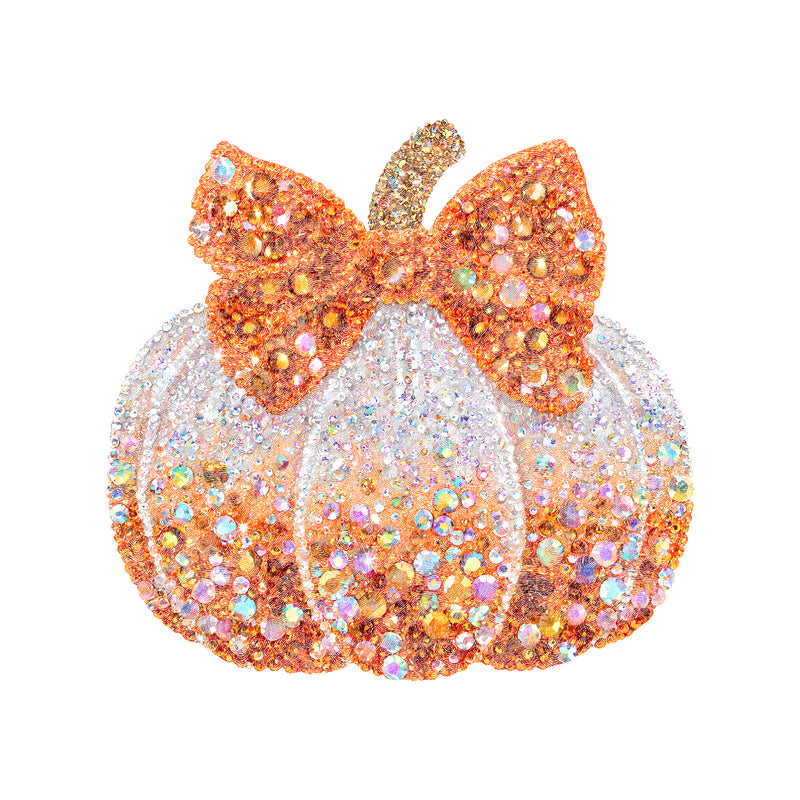 Faux Gemstone Pumpkin With Bow - DTF Transfer