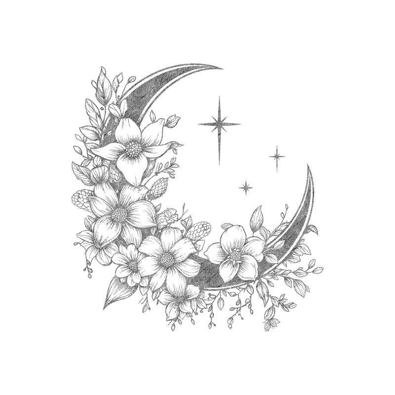Botanical Crescent Moon - DTF Transfer