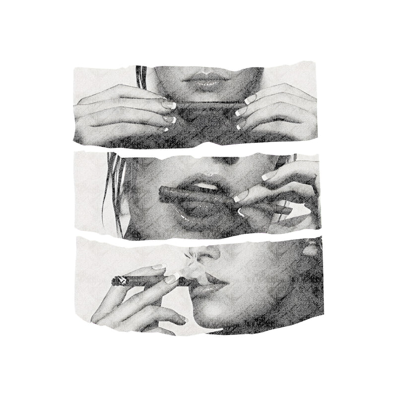 Roll, Lick, Smoke - Girl Rolling Blunt - DTF Transfer