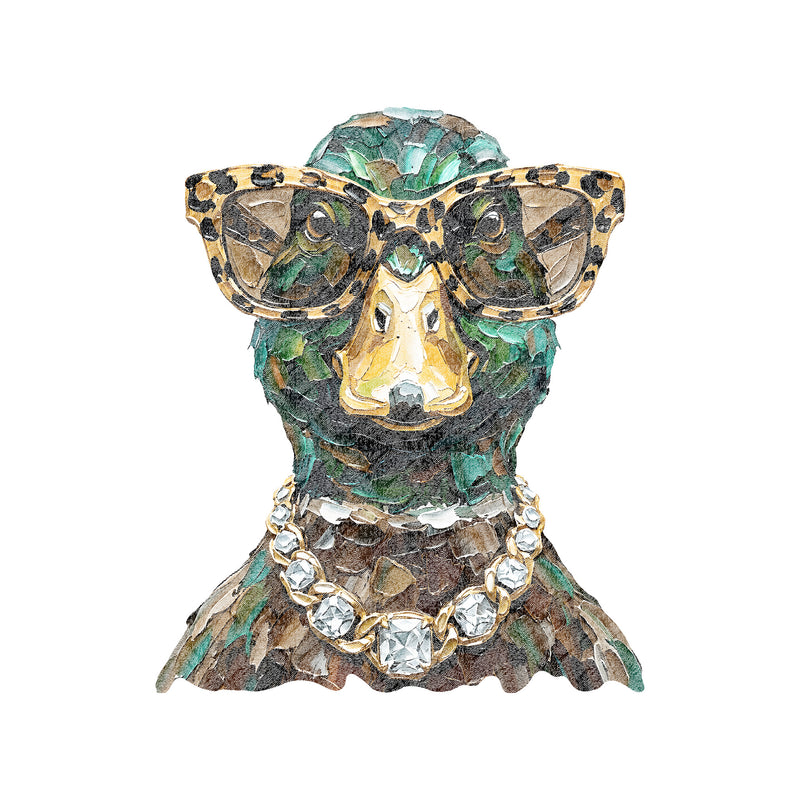 Glam Mallard Duck: Leopard Sunglasses & Diamond Chain Outdoor - DTF Transfer