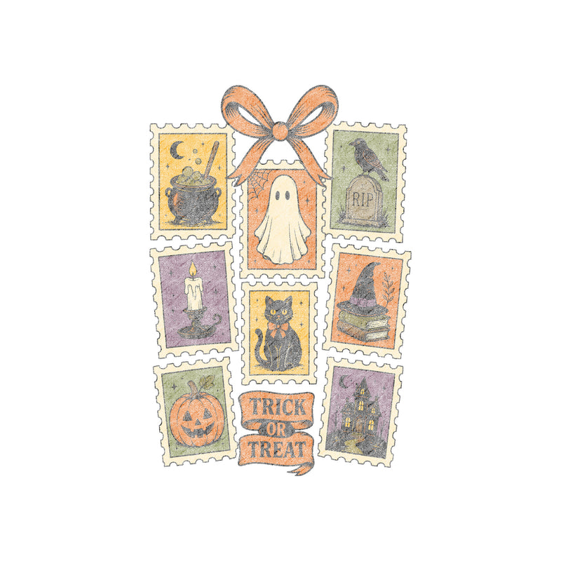 Vintage Halloween Stamps - DTF Transfer