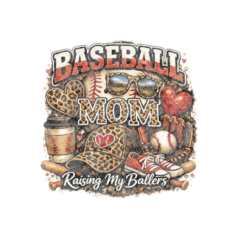 Ballpark Chic Leopard Baseball Mom - DTF Transfer