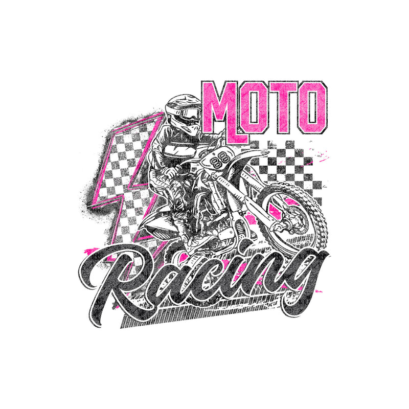 Electric Pink Moto Racing - DTF Transfer