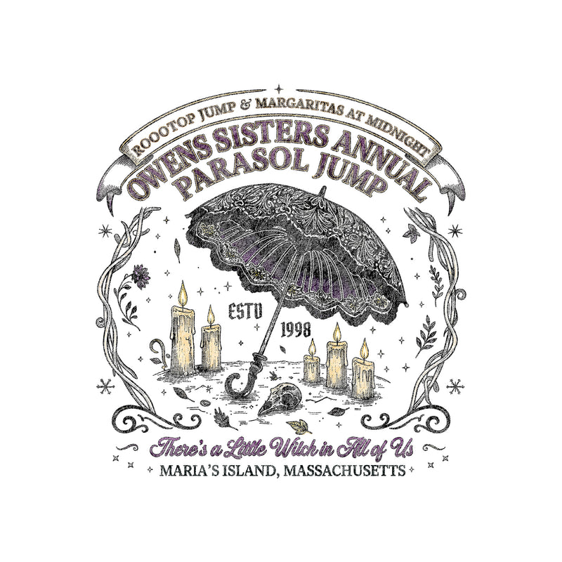 Owens Sisters Annual Parasol Jump: Practical Magic Vintage Witchy DTF Transfer