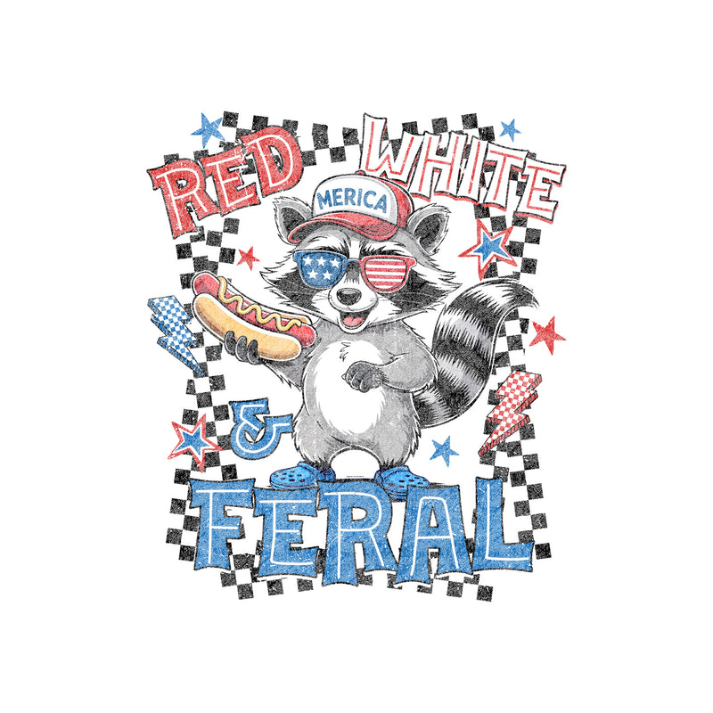 Red, White & Feral - DTF Transfer
