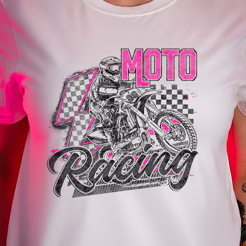 Electric Pink Moto Racing - DTF Transfer