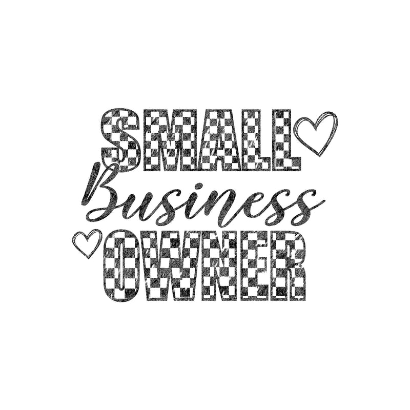 Checkered With Hearts Small Business Owner - DTF Transfer