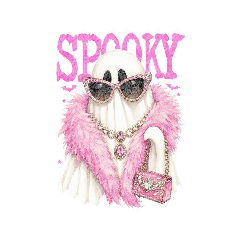 Spooky Pink Glam Boujee Ghost - DTF Transfer