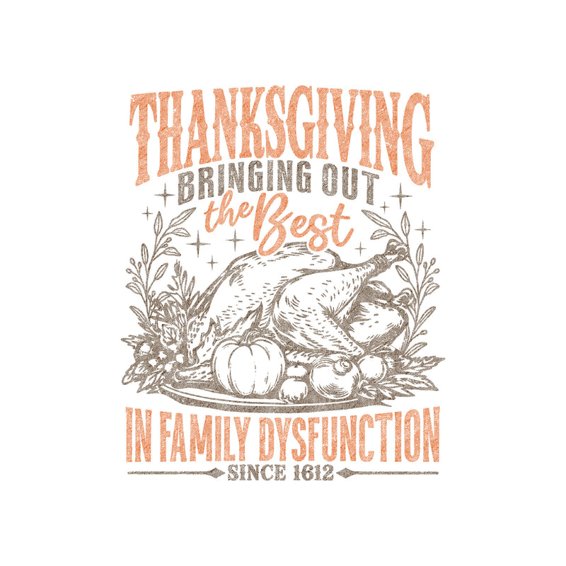 Sarcastic Thanksgiving Family Dysfunction - DTF Transfer