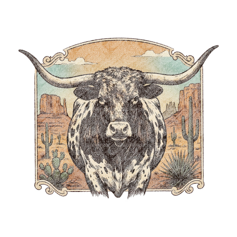 Monument Valley Longhorn - DTF Transfer
