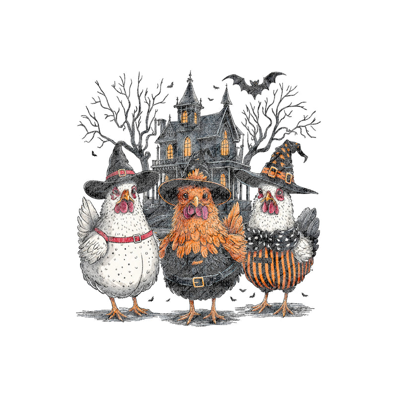 Spooky Witch Chickens - DTF Transfer