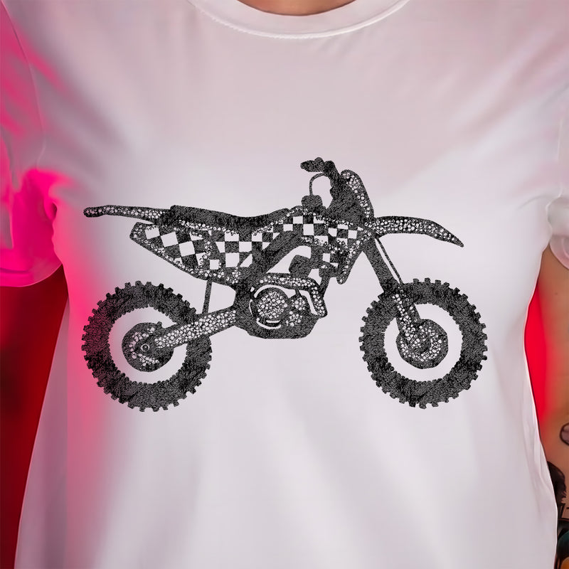 Faux Rhinestone Dirt Bike - DTF Transfer