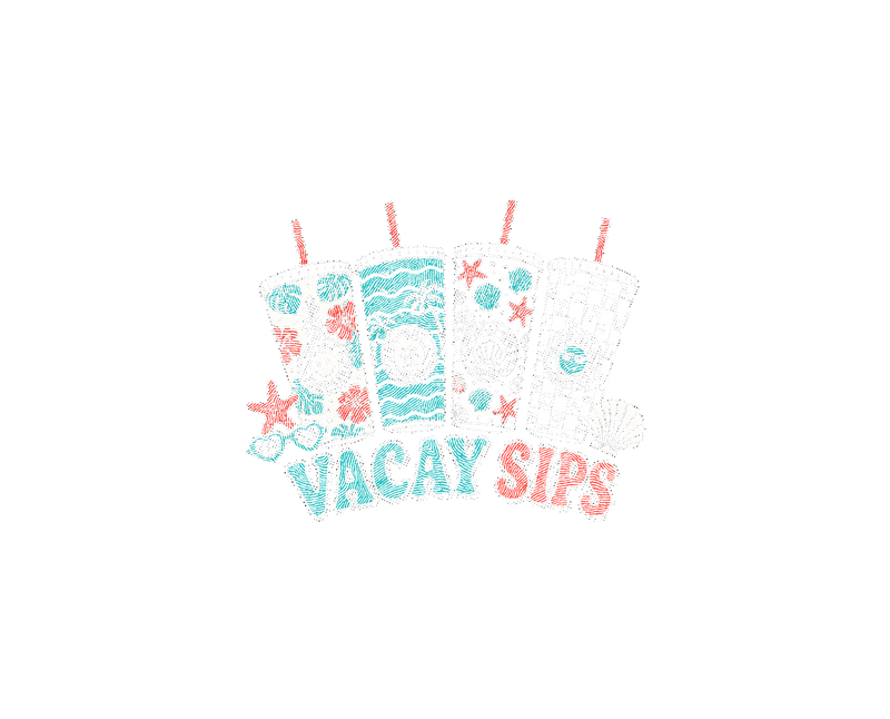 Vacay Sips Retro Summer Tumbler - DTF Transfer